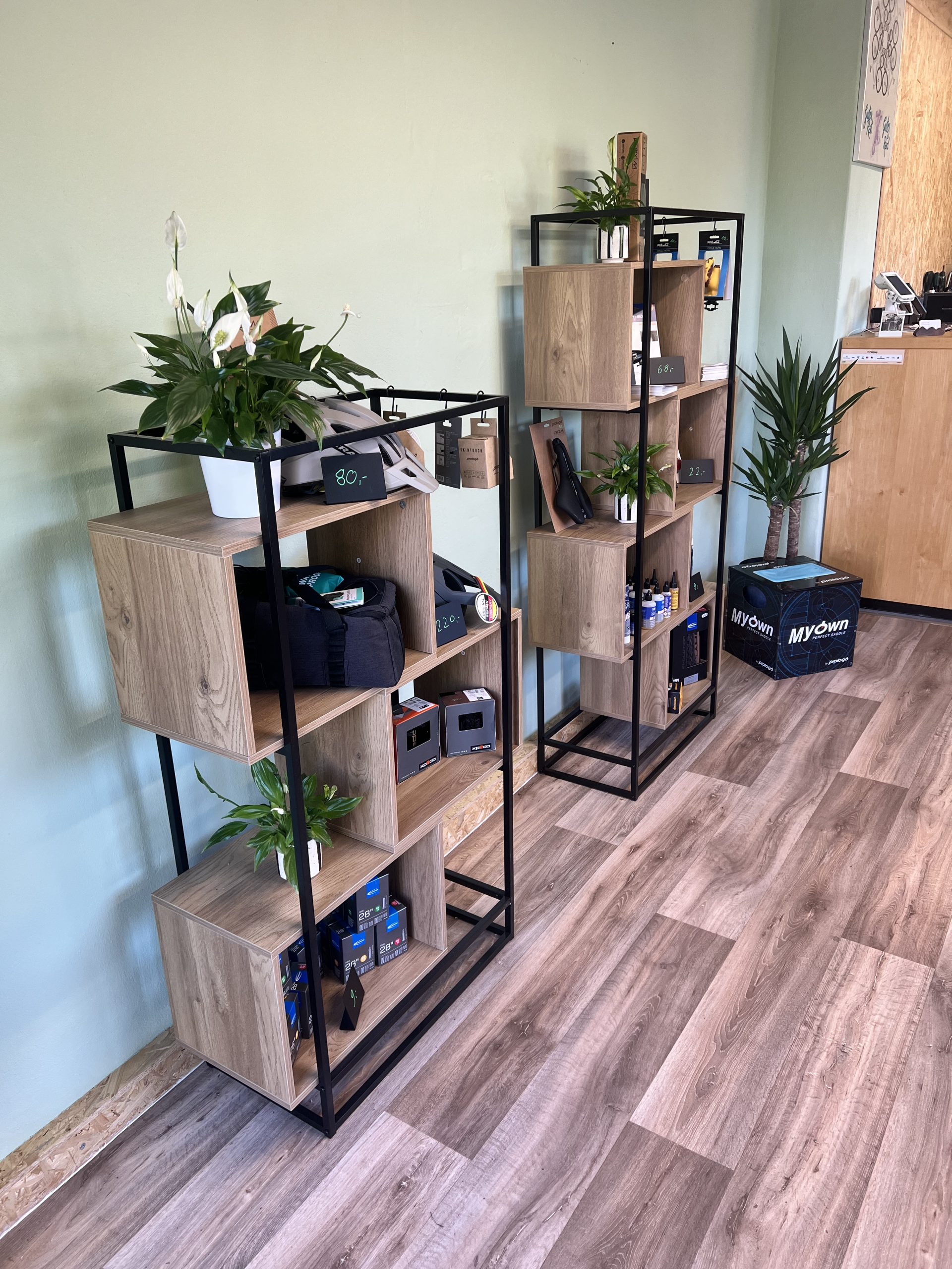 Laden innen Fahrradladen Dresden Ausstellung